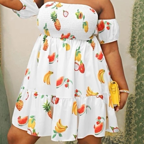 Dresses & Skirts - Casual Tropical Print Off The Shoulder Summer Dress